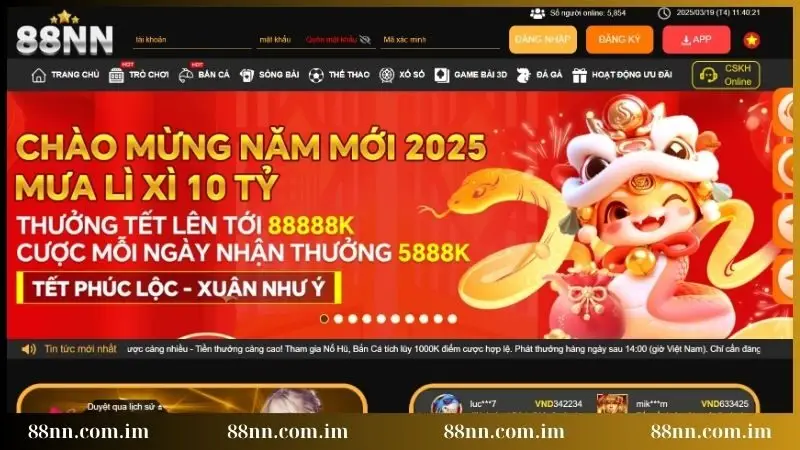 Vào website chính thức của 88NN